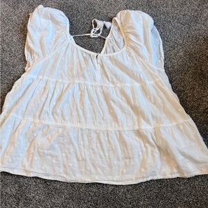 Old Navy White Blouse with Puff Sleeves